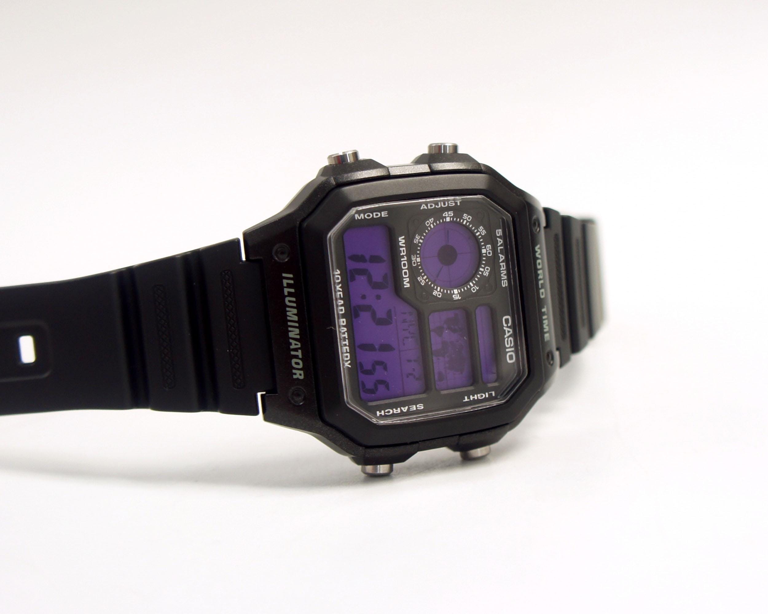 Casio World Time AE-1200WH Custom Watch Casio Royale Mod Black