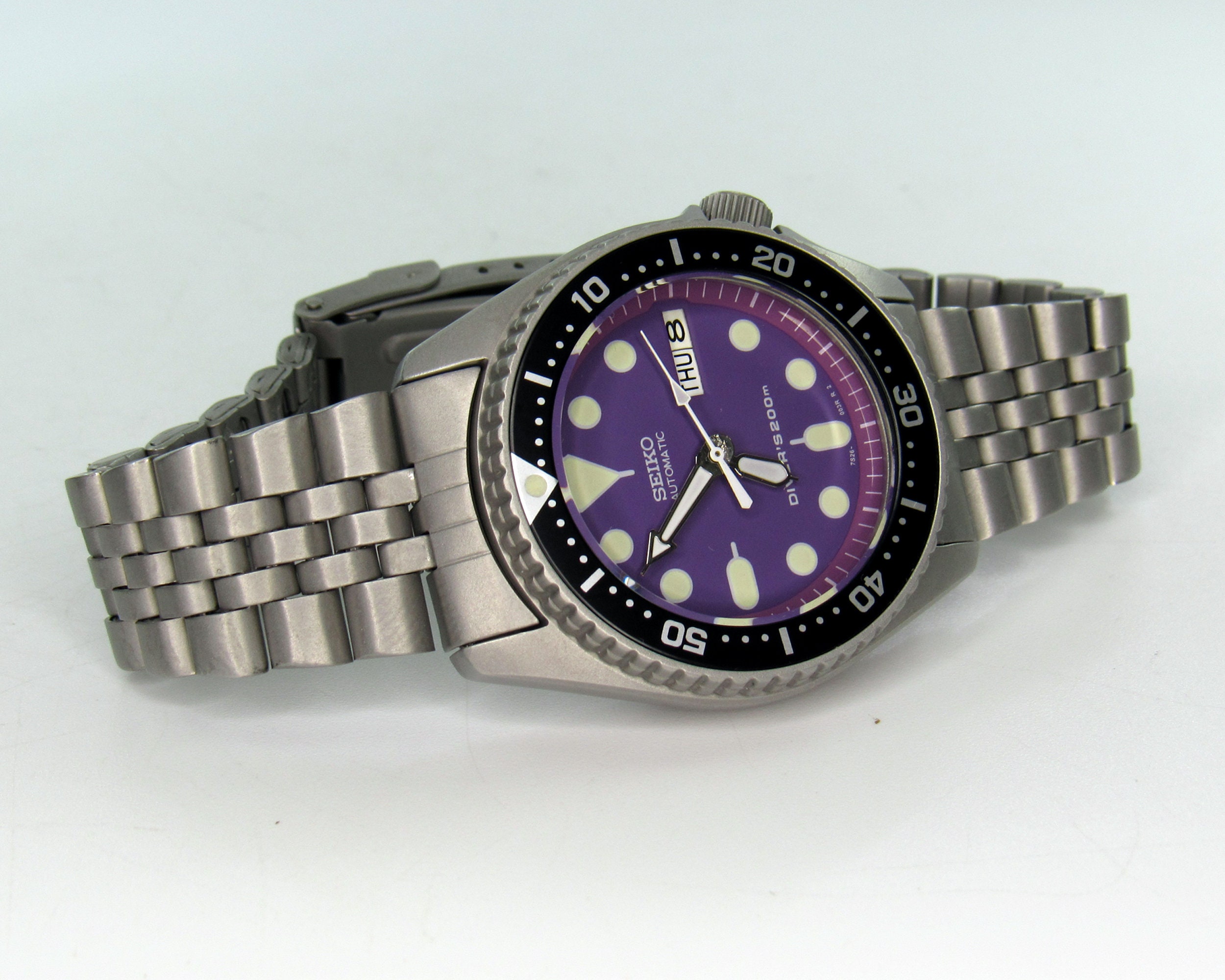 Vintage Watch Seiko Skx013 Mod Mens Divers Watch Nh36 Purple