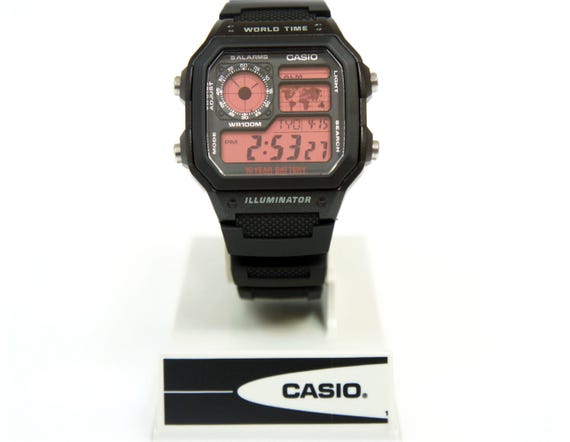 Casio World Time AE-1200WH Custom Watch Casio Royale Mod All Black