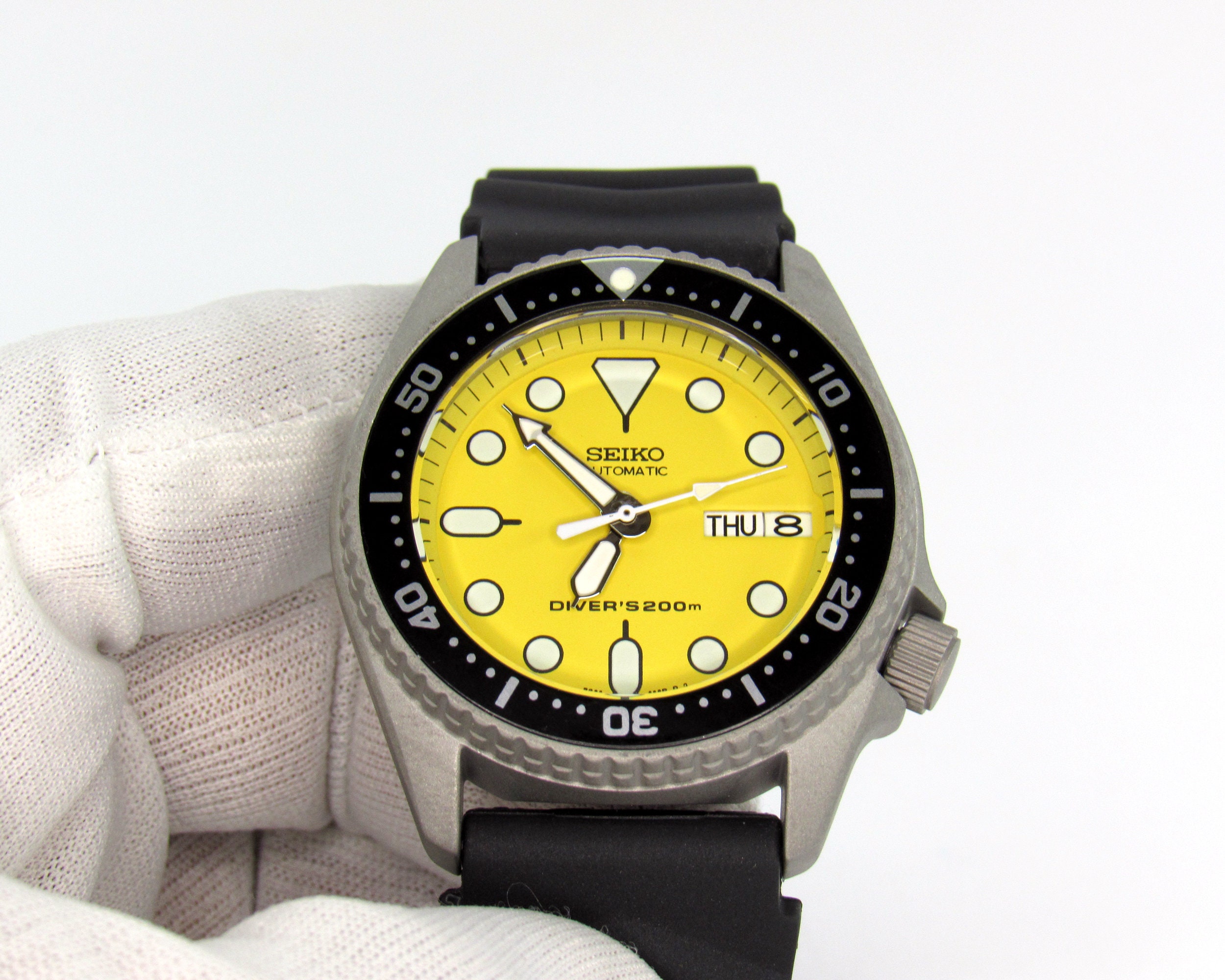 Vintage Watch Seiko Skx013 Mod Divers Watch Nh36a YELLOW Dial - Etsy