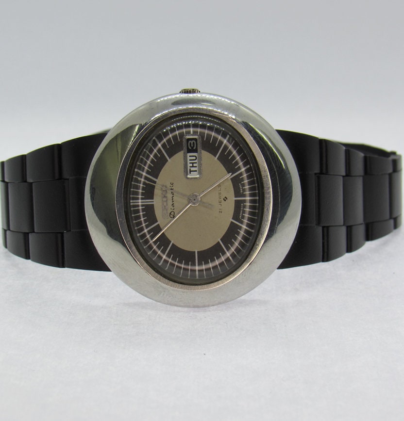 vintage watch seiko mens ladies 6119 5140 diamatic oblong shape