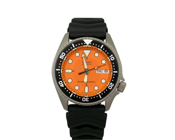 Vintage Watch Seiko Skx013 Mod Divers Watch Nh36 Orange Dial - Etsy UK