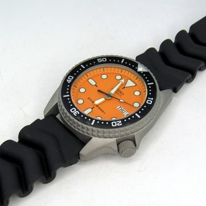 Vintage Watch Seiko Skx013 Mod Divers Watch Nh36 Orange Dial - Etsy
