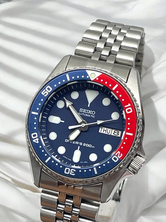Blue Dial Vintage Mens Womens Watch Seiko Skx013 Mod Divers Watch