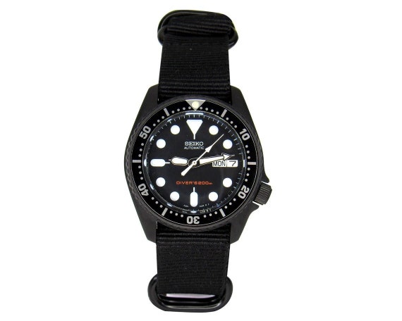 Vintage Watch Seiko Skx013 Mod Divers Watch Nh36 Black Dial - Etsy