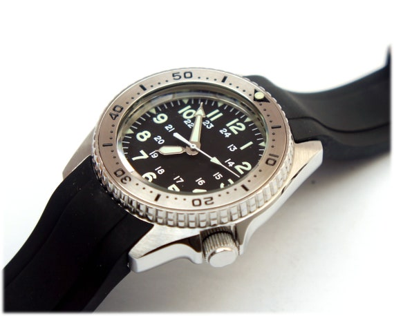 Steel insert vintage watch seiko skx013 divers wat