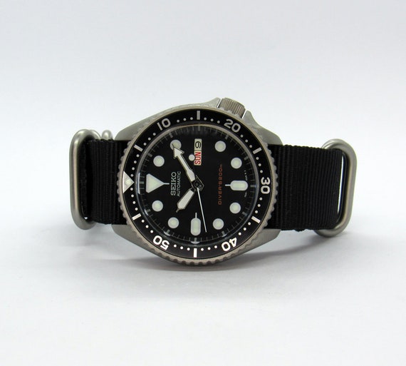 Vintage Watch Bead Blasted Finish Seiko Skx Mod Mens Diver - Etsy Denmark