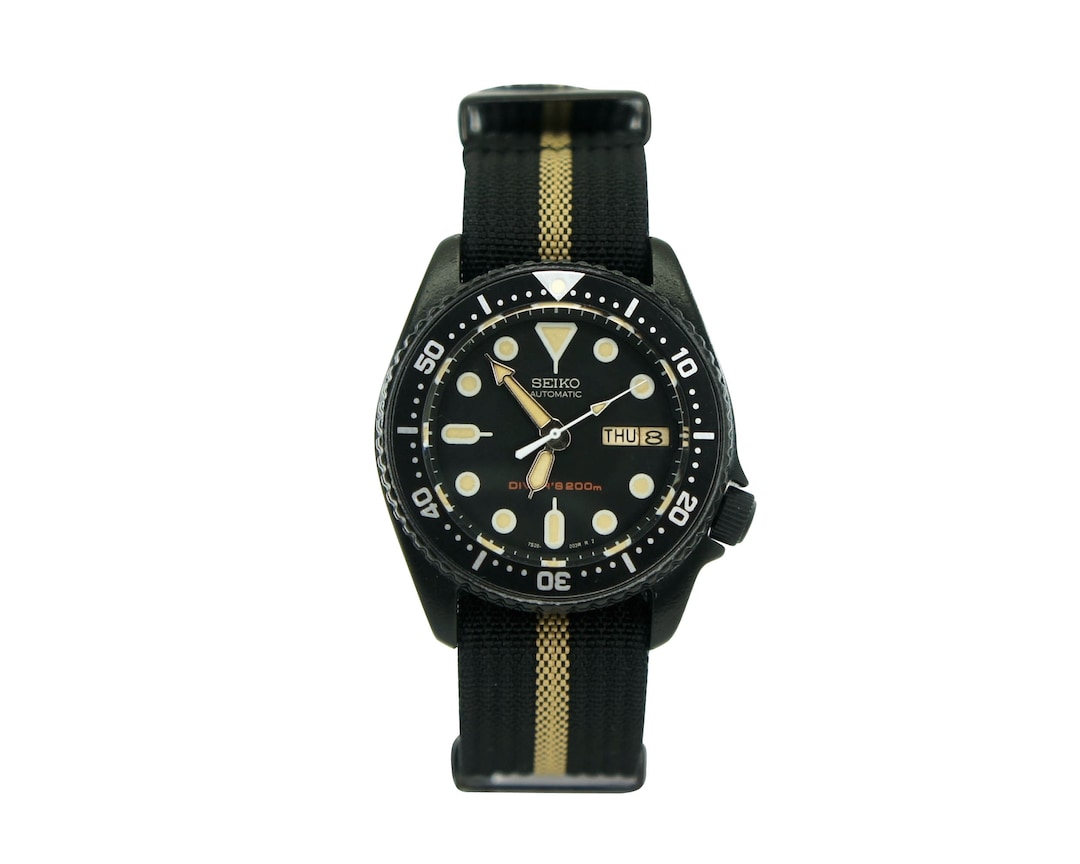 Buy Vintage Watch Seiko Skx013 Divers Watch Nh36 Patina Dial Black