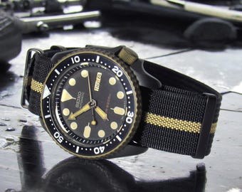 Vintage Watch Seiko Skx Mens Diver Watch Patina Skx007 Nh36a