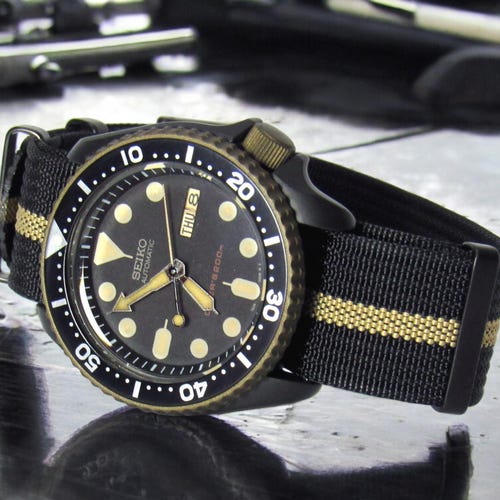 Vintage Watch Seiko Skx Mens Diver Watch Patina Skx007 Nh36a