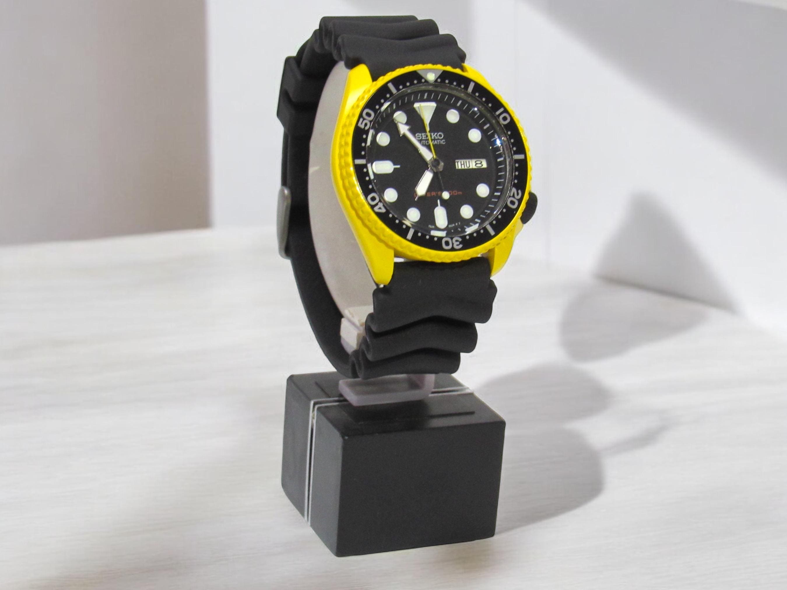 Vintage Watch Seiko Skx Mens Diver Watch Skx007 Nh36a Yellow