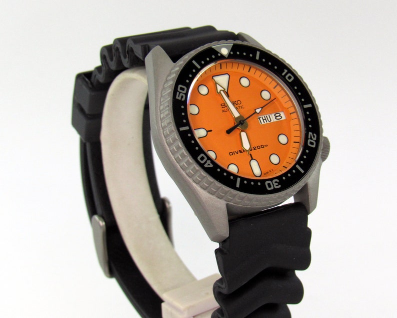 Vintage Watch Seiko Skx013 Mod Divers Watch Nh36 Orange Dial | Etsy