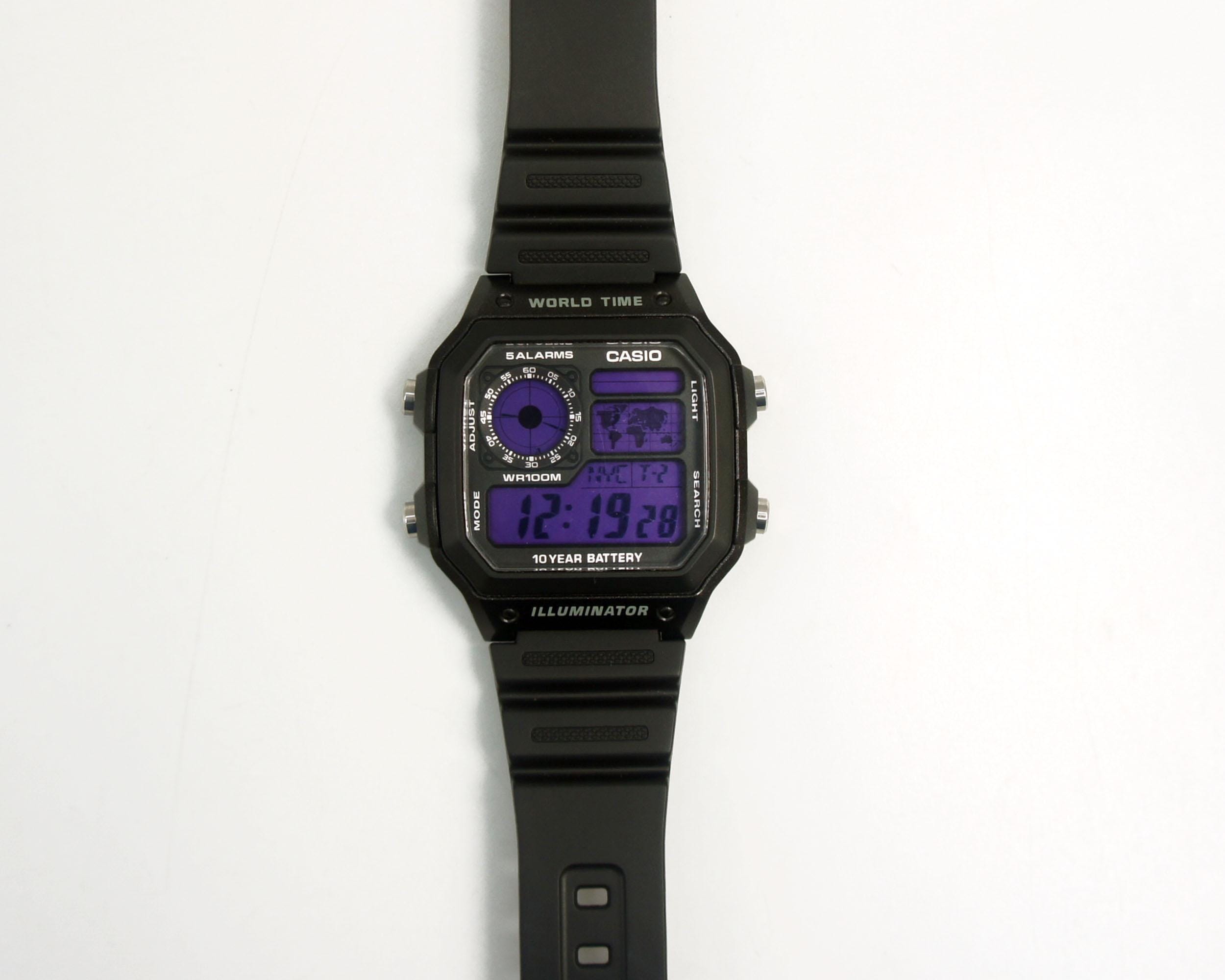 Casio World Time AE-1200WH Custom Watch Casio Royale Mod Black