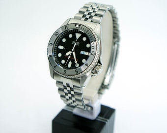 Steel insert vintage watch seiko skx013 divers watch nh36 black dial stainless steel sapphire double dome option 38mm medium size