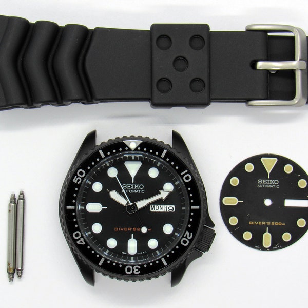 vintage watch seiko skx mens diver watch skx007 nh36a color black dial cerakote sapphire double dome option 42mm large size