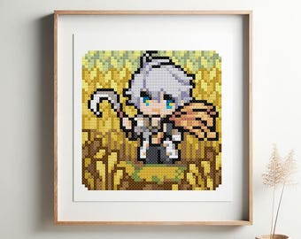 Phainon Cross Stitch Pattern PDF, Honkai Star Rail Pattern, Cute Embroidery Chart, Instant Download