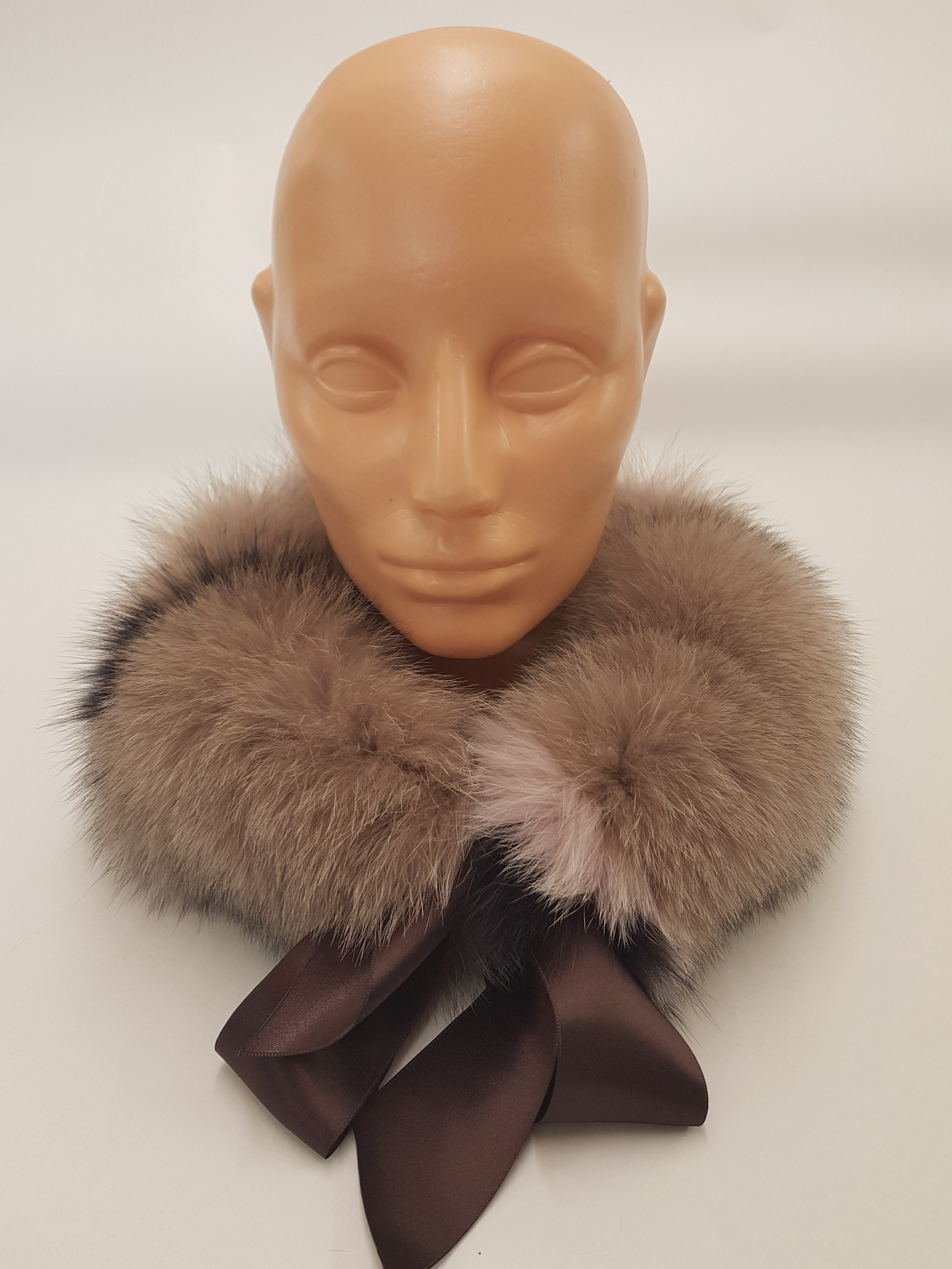 multicolor fox fur scarf