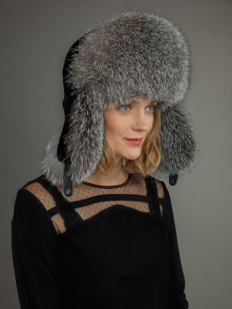 With Ear Flaps Handmade Trapper Hat Ushanka Sheepskin /& Fox Fur Hat Unisex