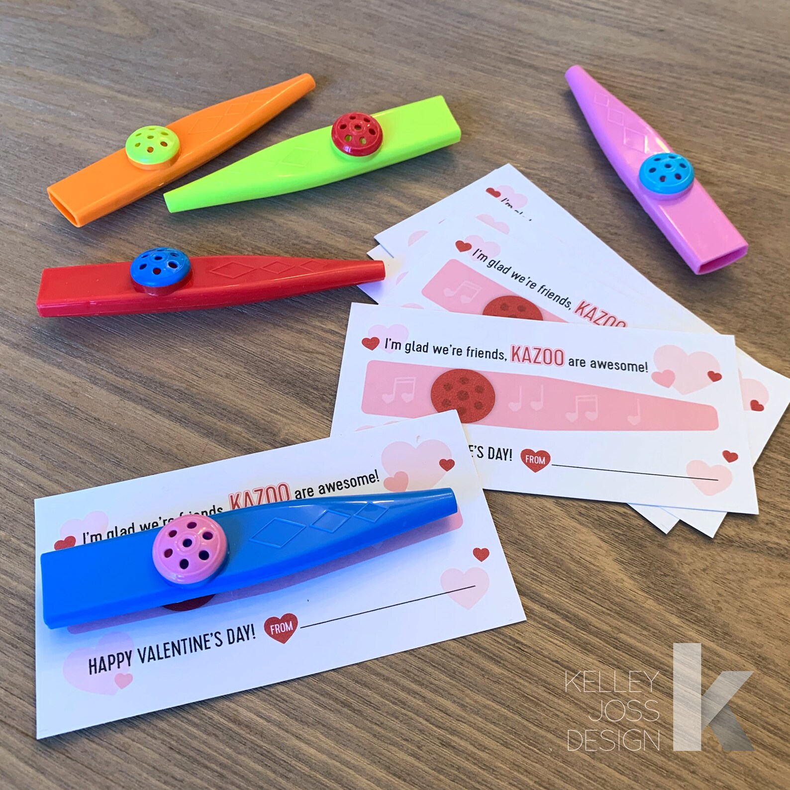 Kazoo Flash Card.pdf Kazoo Valentines (print Yourself, DIY) - Etsy