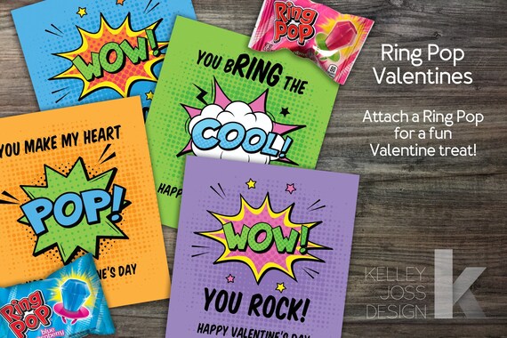 Print Yourself Ring Pop Valentines