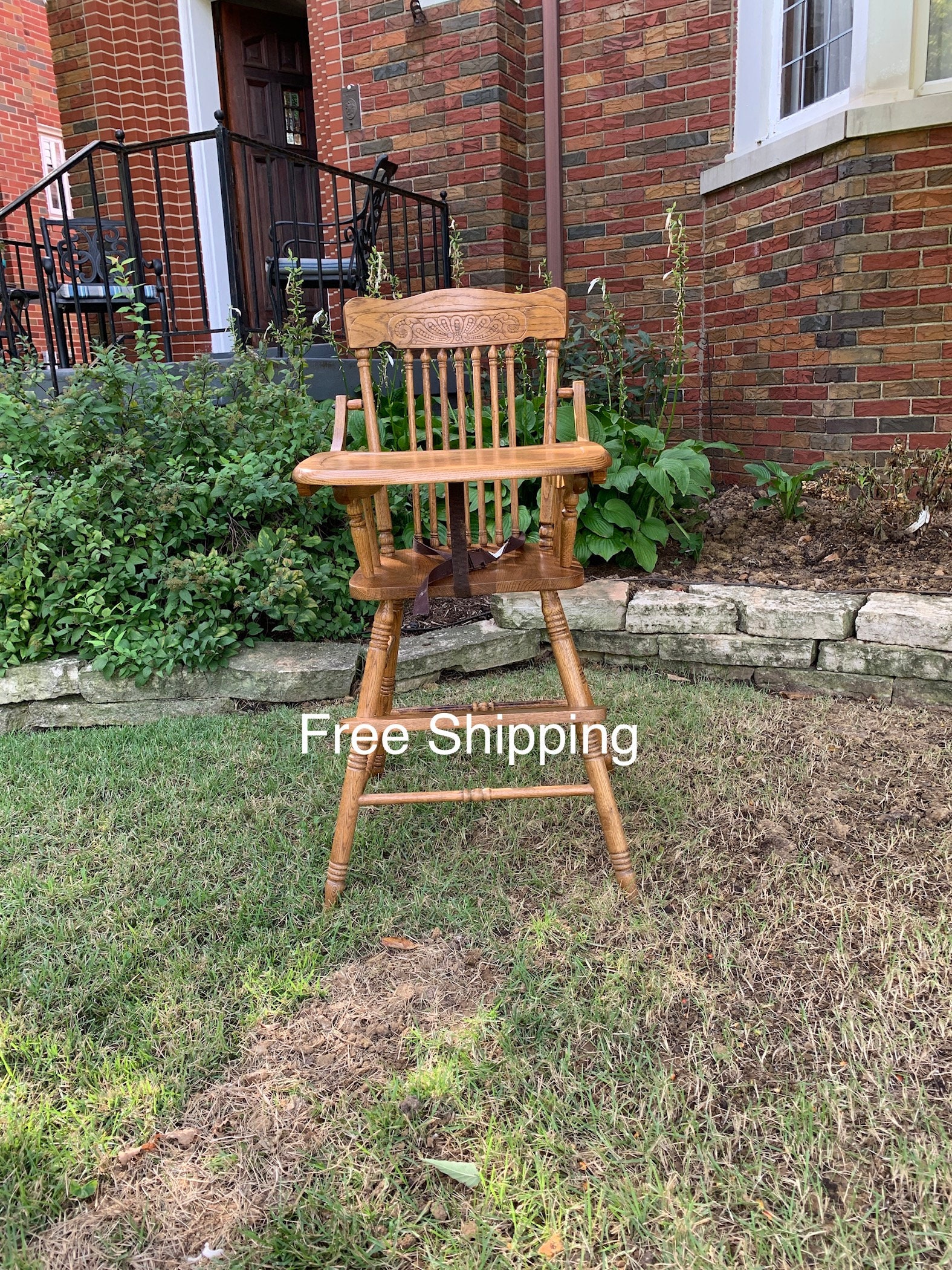 Vintage Wooden High Chair All Wood High Chair Etsy