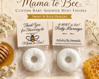 Mama to Bee Baby Shower Mint Favors | Personalized Bumble Bee Shower Favors | Custom Baby Shower Mints | Gender Neutral Bee Party Favors