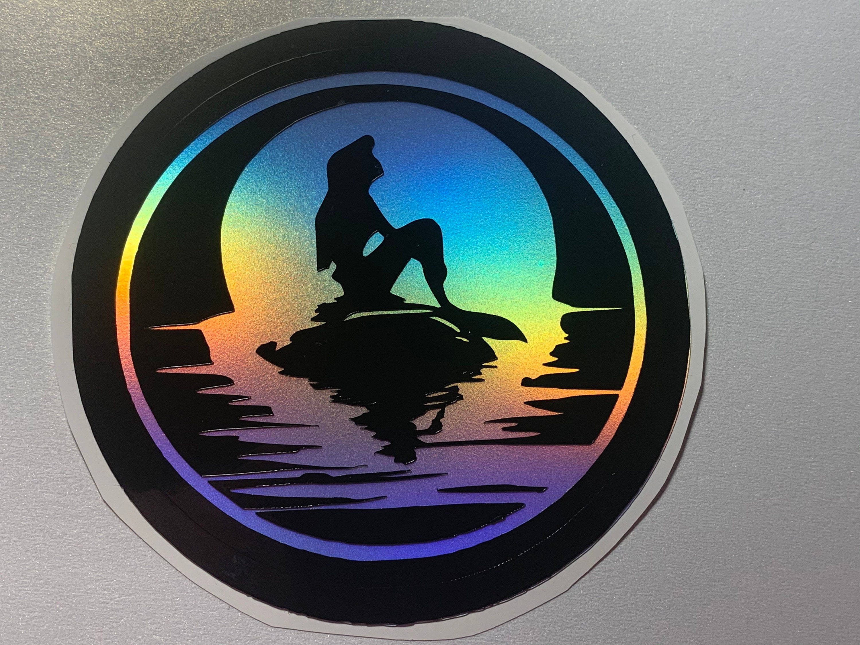 Holographic Ariel The Little Mermaid Sihlouette Vinyl Decal Etsy