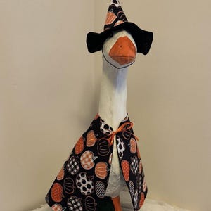Porch Goose Pumpkin Autumn Fall Halloween Costume - Holiday Decor - Cement Statue 23 - 28 inch Goose Outfit