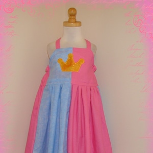 Girls Size Sleeping Beauty 7 8 Princess Style Pink Blue Twirl Dress - Ready to Ship