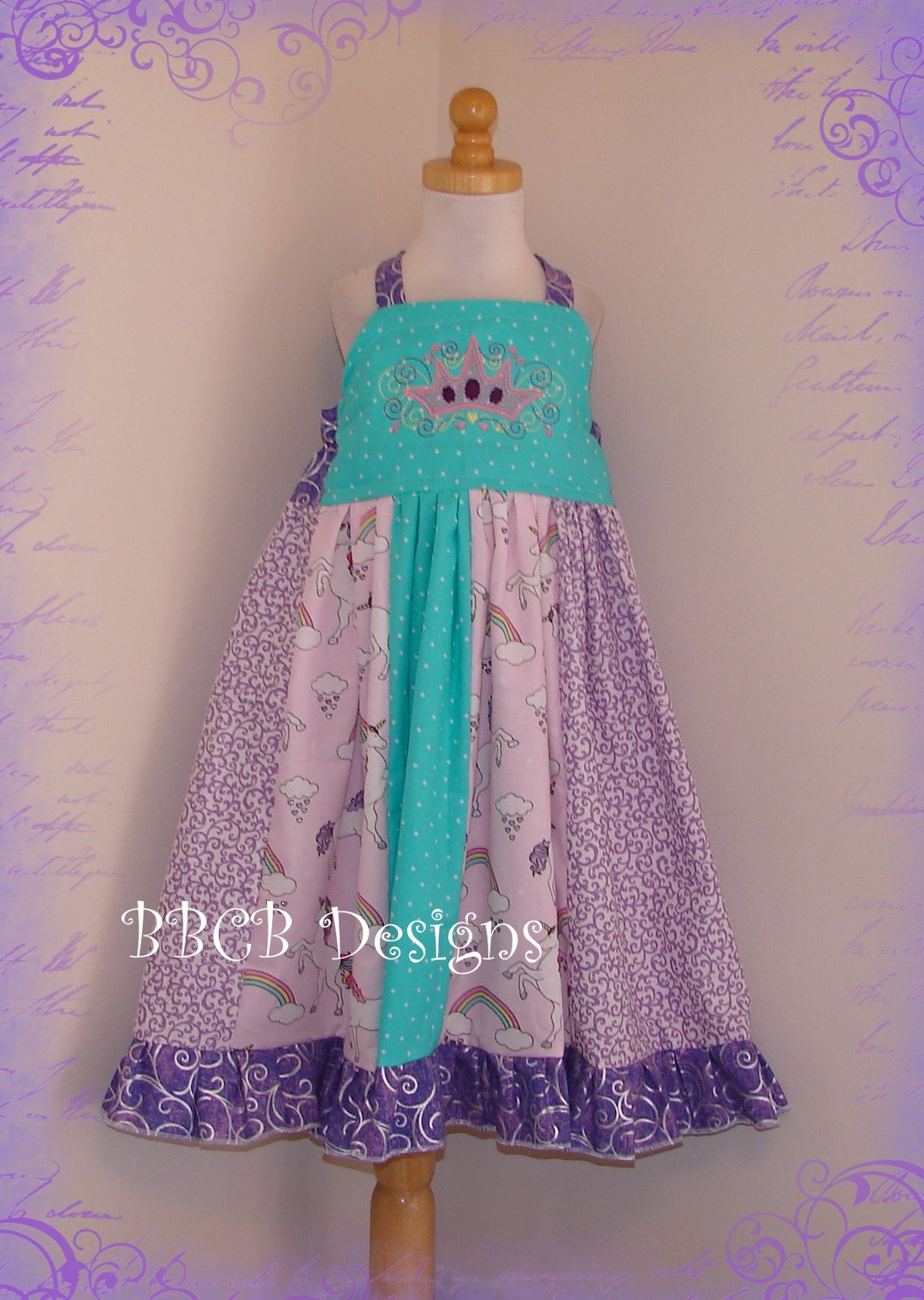 Unicorn Princess Dress - Rainbow