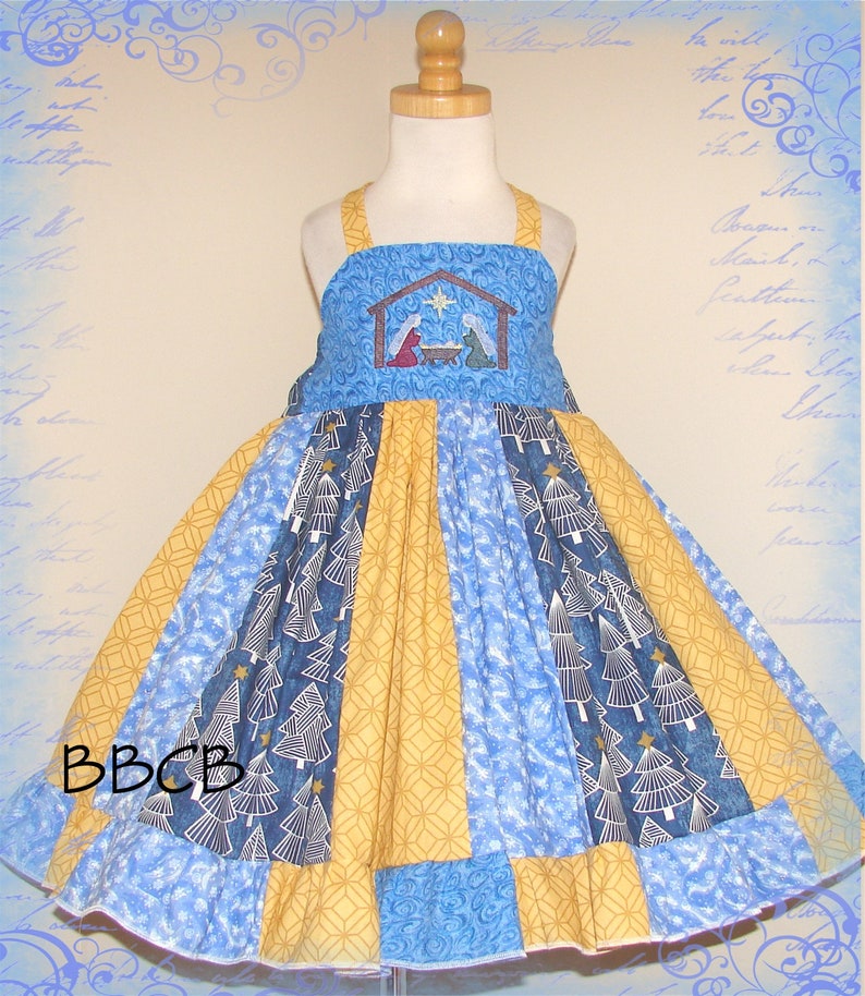 Girls Holy Night fits aprx size 34 4T 4+ Jesus Manger Nativity Dress Christmas Jesus --- Ready to Ship Pageant Church