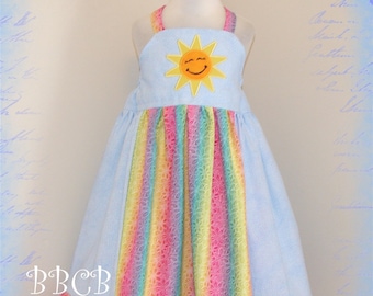 Girls SUNNY Over The RAINBOW Twirl Dress - Size 4T 4/5 - Birthday Party Summer Theme Boutique Outfit