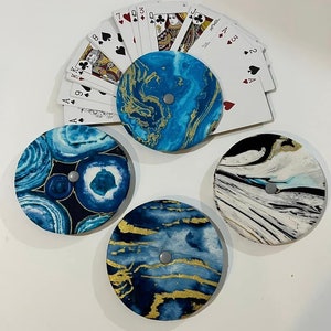 Set of 4  - Playing Cards Holders  - Card Games - Kids Toddler  or Adults - Card Organizer - Handmade - USA Gift Idea
