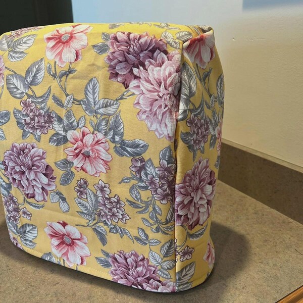 Reversible Kitchenaid Mixer Cover - Yellow Country Kitchen Decor - Dust Cover - Slip Cover