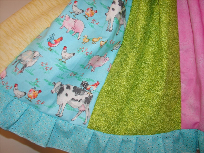 Cow Dress Ready to Ship fits aprxx size 8 10 Birthday Party Pageant County Fair Down on the Farm Pigs