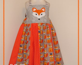 Fox Theme Twirl Dress with Ruffles - Size 5T, Ready to Ship