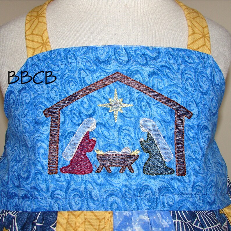 Girls Holy Night fits aprx size 34 4T 4+ Jesus Manger Nativity Dress Christmas Jesus --- Ready to Ship Pageant Church