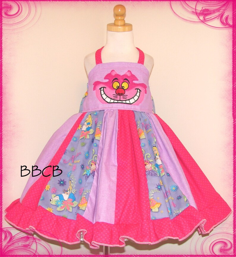 Ready to Ship fits aprxx 34T 4 Twirl Tea Party WONDERLAND Crazy Mad Cat Dress Birthday Party Girls