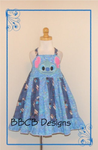 Girls Stitch Twirl Dress, Stitch Dress Inspired by Lilo and Stitch,  Everyday Princess Dress, Sizes 12/18m, 2T-8 Girls 