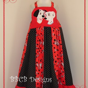 Girls size 7 8 Dalmatian Puppy Love Twirl Dress - Ready to Ship - 7th 8th Birthday Party Theme - Castle Friends