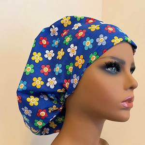 New SCRUB HAT for Ladies Euro Bouffant Bonnet - Surgical Medical Cap - Nurse Chef - Food Service - Dental Dentist Uniform BBCB
