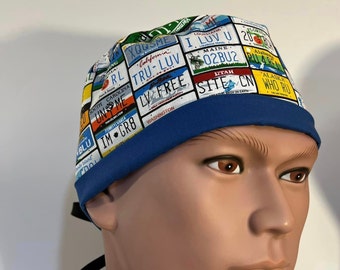 Scrub Hat Cap Hat Nurse Medical Bonnet - Mens License Plates - Skull Cap - Biker - USA Travel