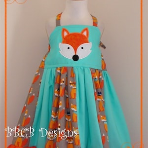Girls 3 4 3T 4T - Teal Aqua FOX Dress - - Ready to Ship Birthday or Pageant School Twirl