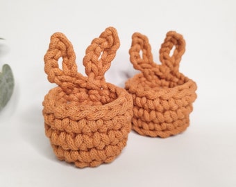 Bunny egg holder, terracotta crochet Easter egg cup, table decor, farm house decor, egg cozy