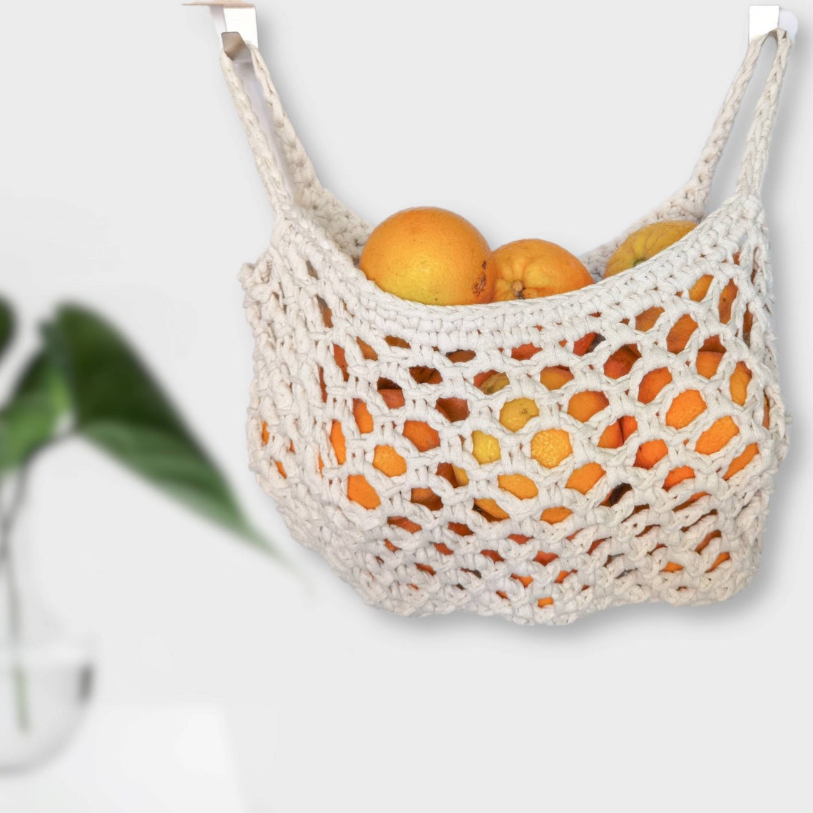 Fruit Hammock Crochet Hanging Fruit Basket Vegetable Storage Etsy