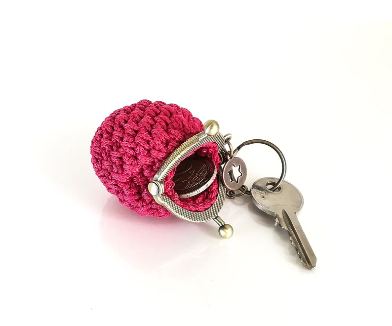 Keychain with crochet coin purse mini bag keychain hand Etsy