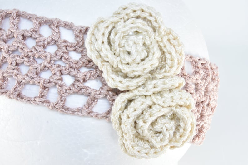 baby shower gift girls christening shoes Powder pink crochet baby shoes and headband Easter headband newborn baby outfit