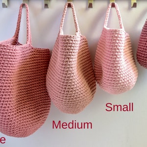 Crochet hanging  storage basket, sizes, Kellyshandmadegr