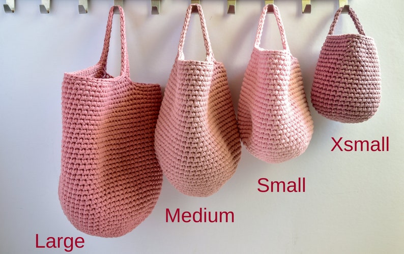 Crochet hanging  storage basket, sizes, Kellyshandmadegr