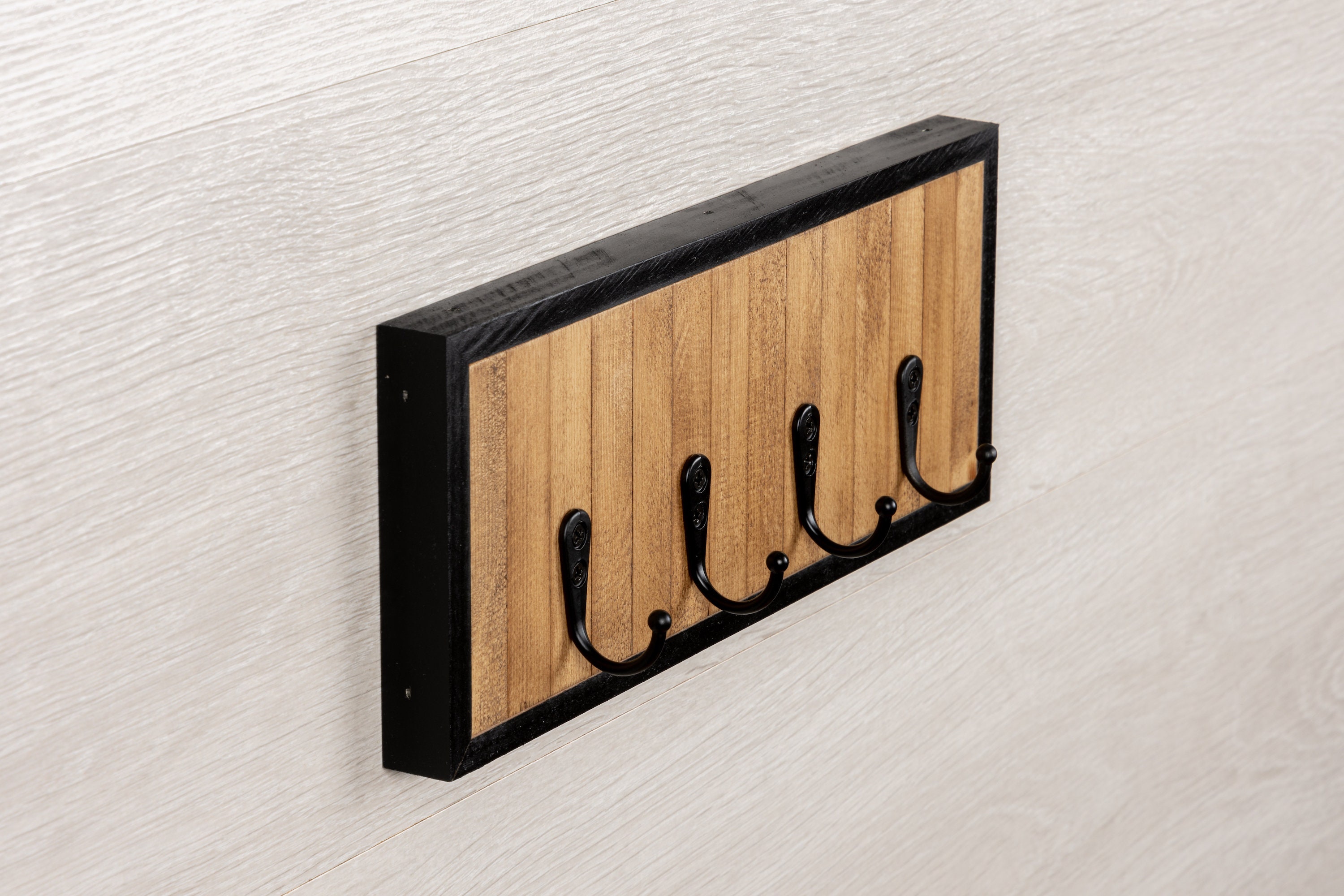 Rustic Wall Mounted Wooden Key Holder Reclaimed Wood Hall Entryway